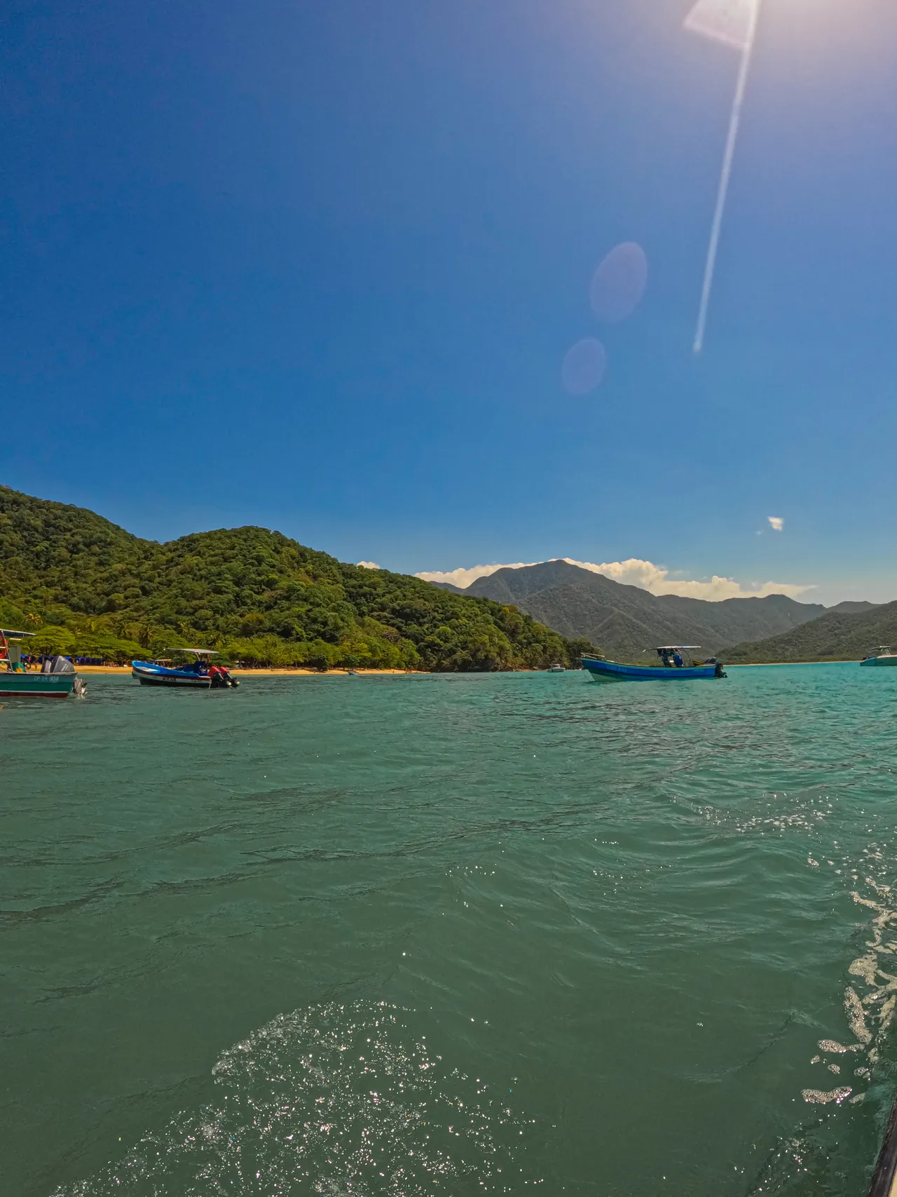 Emerald-green waters off Playa Cristal beach.