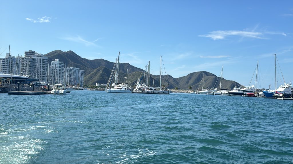 Santa Marta Marina as seen from the sea.