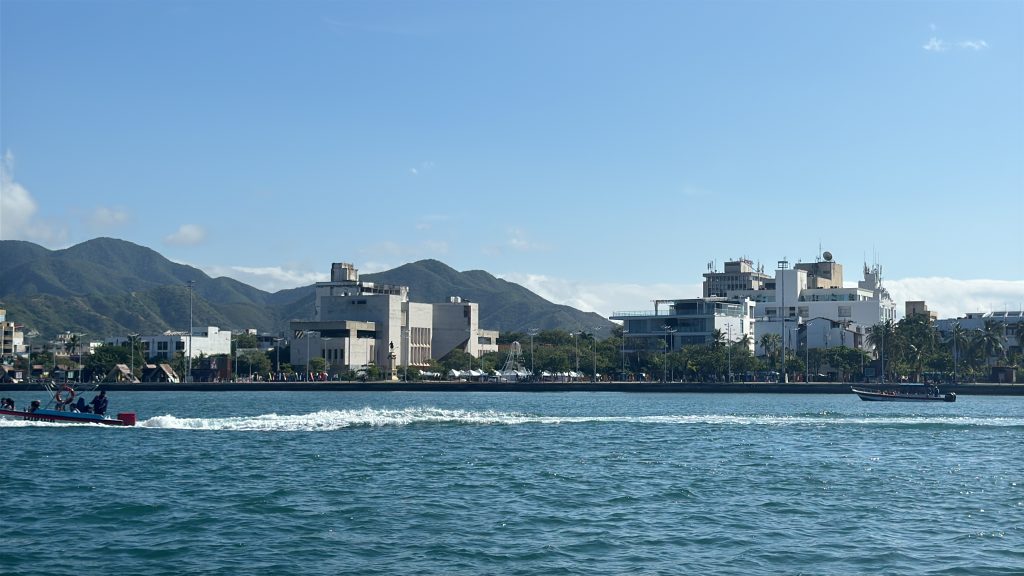 Buildings in El Rodadero as seen from the boat.